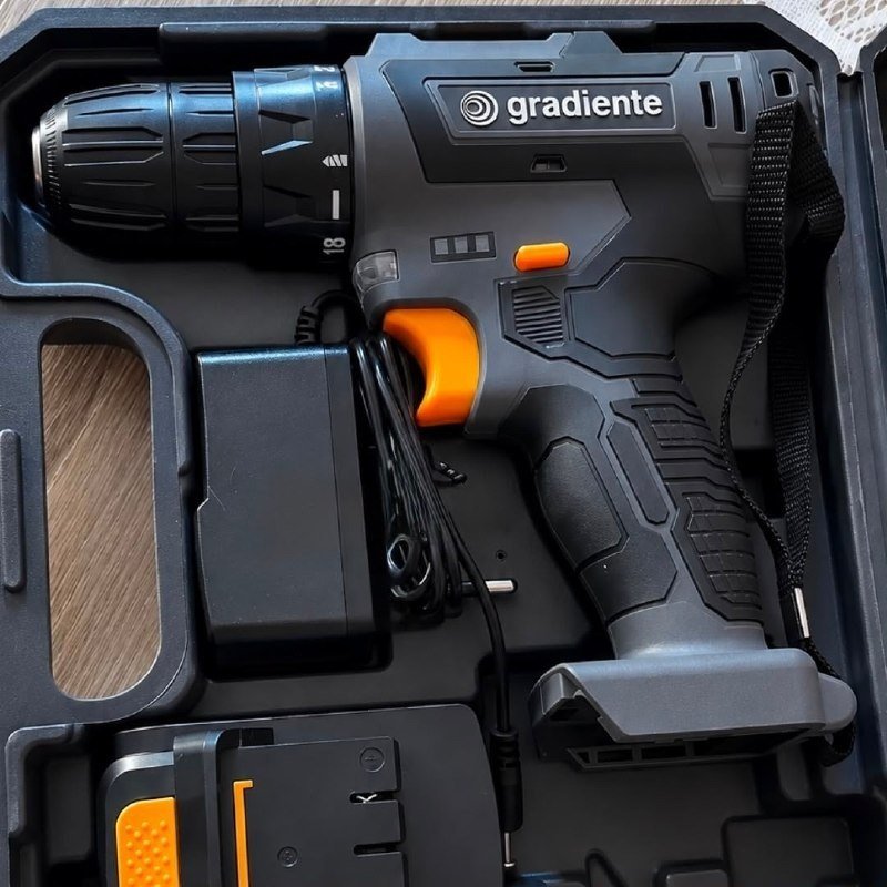 Furadeira Parafusadeira Sem Fio A Bateria Gpb12vd 12v 3/8 10mm Com Maleta E Acessórios Gradiente