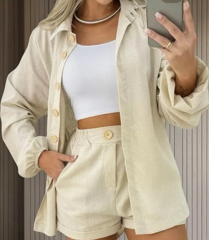 Conjunto Linho Camisa e Short Linha Premium