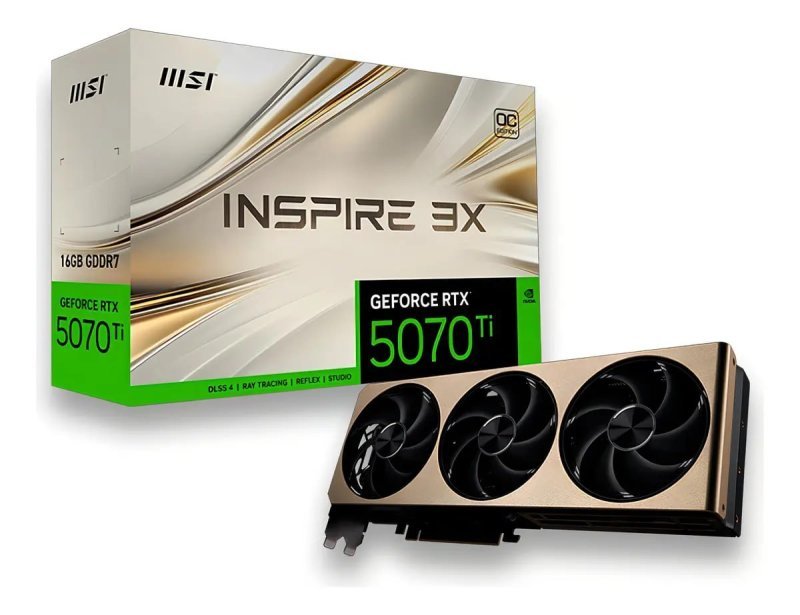 Placa De Vídeo Msi Geforce Rtx 5070 Ti Inspire 3x Oc 16GB