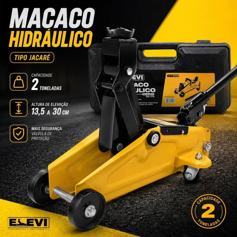 Macaco Hidráulico Jacaré 2 Toneladas – Com Maleta