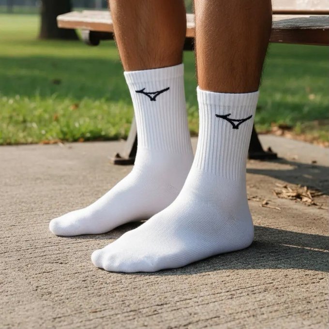 Kit com 3 Pares Meia Mizuno Cano Médio + Frete Grátis