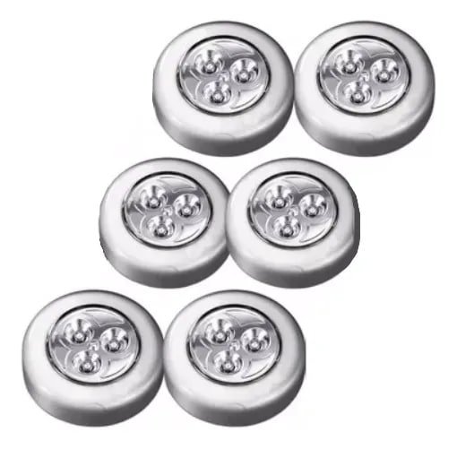 Kit 8 Luminárias 1 Toque com 3 LEDs – Lanterna + Fita Adesiva