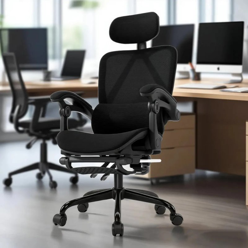 Cadeira De Escritório Ergonômica Premium Python Fly Cor Preto