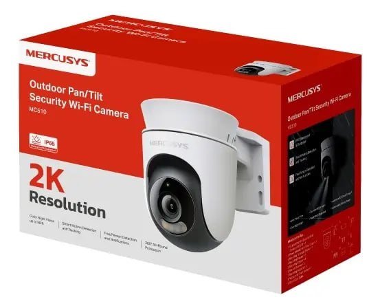 Mercusys MC510 Câmera Segurança Wifi 2K 360° Externo