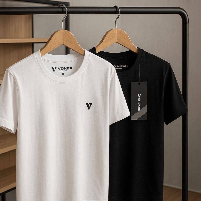 Camiseta Masculina Camisas Slim Voker 100% Algodão Atacado