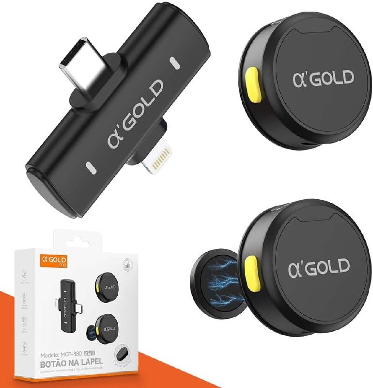 Microfone de Lapela Sem Fio Bluetooth Kit 2