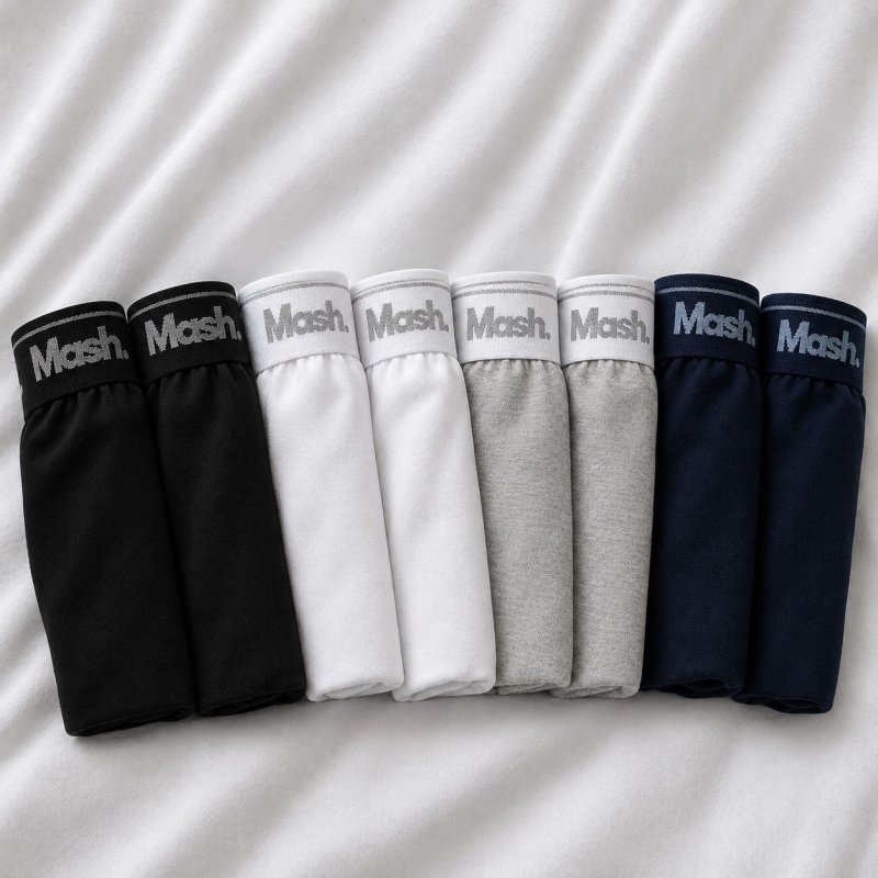 Kit Cueca Boxer Mash 8 Peças Masculina Algodão Elástico (P ao GG)