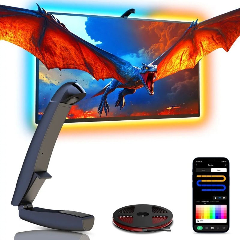 Fita de LED OLAFVI para TV e Monitor com Sincronização RGB, 5.5m Dimerizável