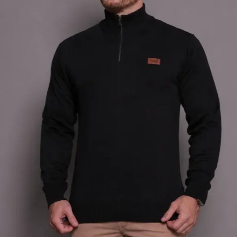 Suéter Masculino Zíper Gola Alta Red Nose Básico Inverno (P ao GG)