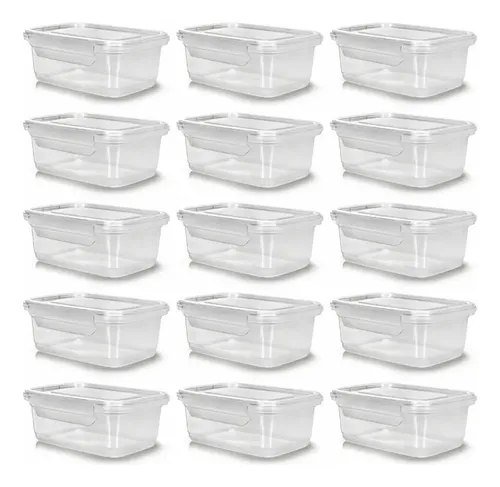 Kit 10 Potes 750ml Herméticos Travas Marmita Reutilizável Transparente