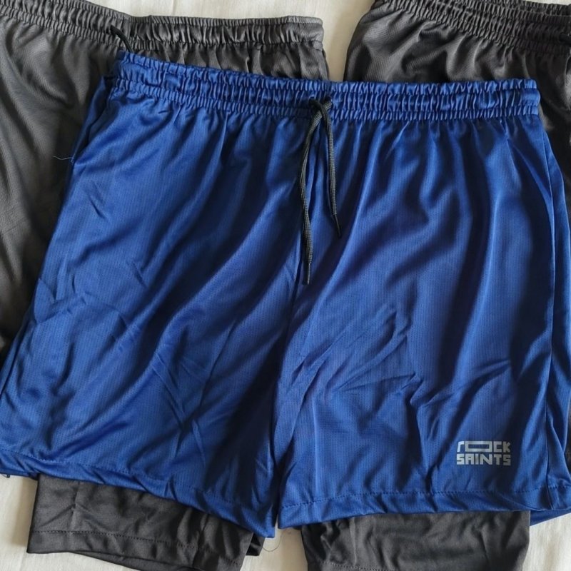 Bermuda Masculina 2 Em 1 Dry Fit Academia Slim (P ao GG)