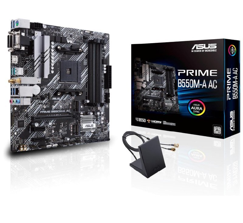ASUS Prime B550M-A AC AMD AM4 (3ª geração Ryzen Micro ATX placa mãe)