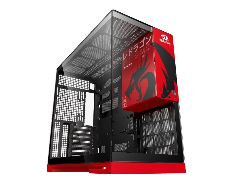 Gabinete Gamer Geometric Future Model 5 Redragon, Preto e Vermelho