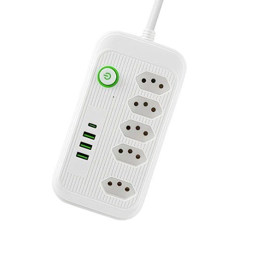 Extensão 5 Tomadas E 3 Usb 1 Pd Led Bivolt Power 110v/220v