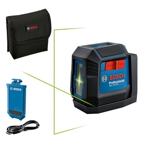 Bosch Nível a Laser verde GLL 12-22 G 12m 1 bateria + suporte