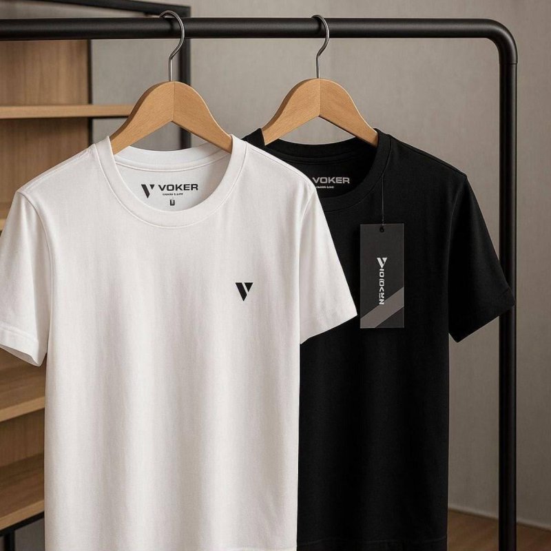 Camiseta Masculina Camisas Slim Voker 100% Algodão Atacado