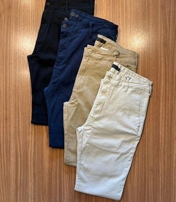 Calça Masculina Sarja Premium Esporte Fino Bolso Faca Lycra