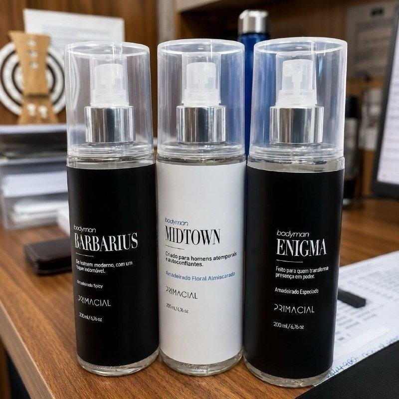 Kit Body Splash Masculino Barbarius + Enigma + Midtown 200ml