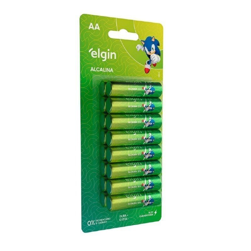Pilha Alcalina AA com 16 unidades Elgin Comum + Frete Grátis