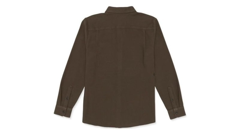 Volcom Camisa masculina Caden de manga comprida