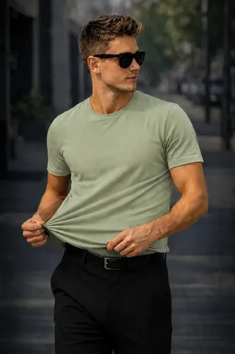 Camiseta Basica Modal Masculina Algodão Malha Peruana
