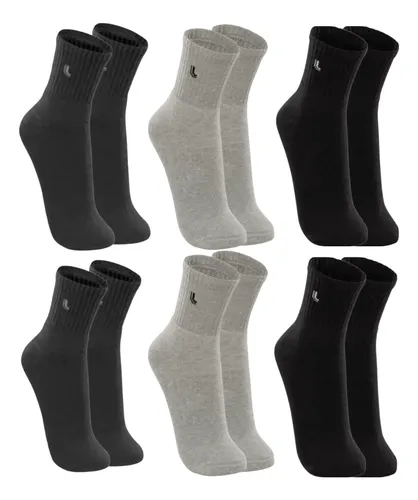 6 Pares Meias Lupo Sport Cano Médio Alto Academia Original