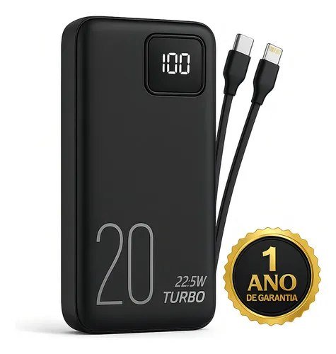 Carregador Portátil Power Bank Turbo 20000mah 22.5w