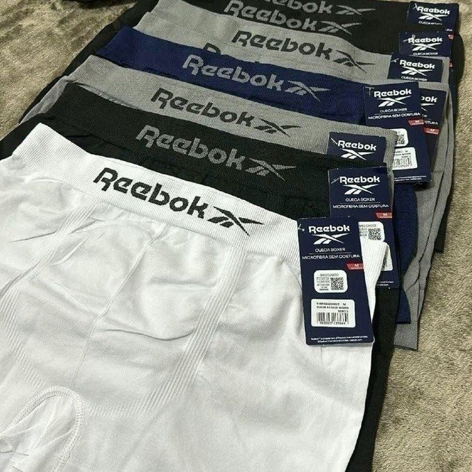 Kit com 6 Cuecas Reebok Boxer Microfibra + Frete Grátis