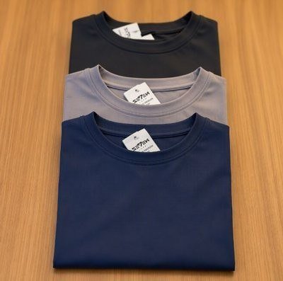 Kit 3 Camisas Térmicas Proteção UV Masculina Segunda Pele Preto/ Azul-marinho/ Chumbo G (44)