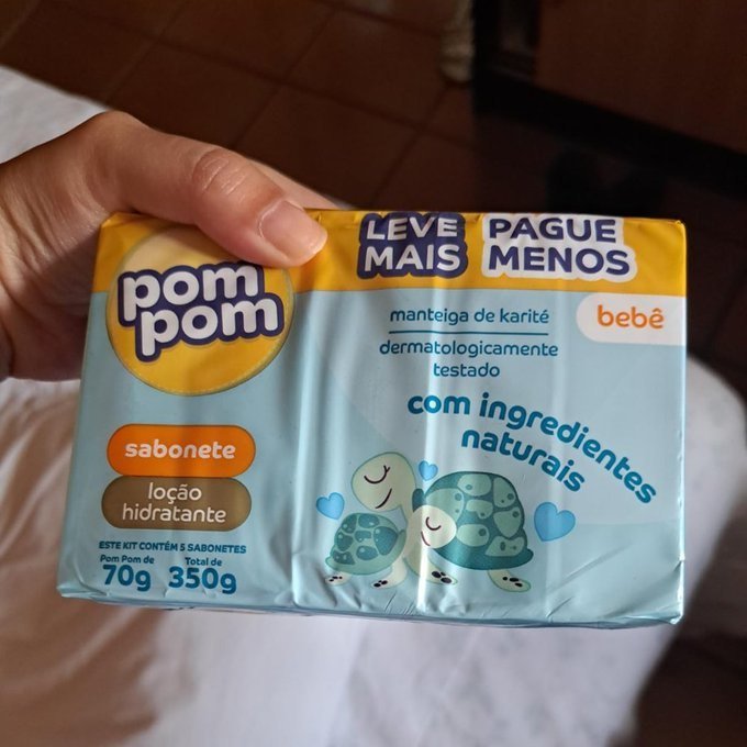 Kit 5 un. Sabonete em Barra Pom Pom c/ Loção Hidratante 70g