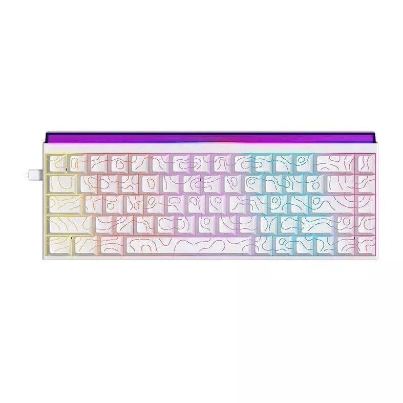 Teclado Mecanico Ajazz NK68, Rainbow, Switch Vermelho, Branco