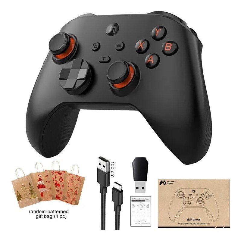 2x Controle Bsp G6 sem Fio Tri-Mode com Hall Joystick e Triggers para Switch Pro/PC/Android/iOS, Preto