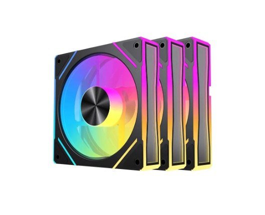 Kit Ventoinhas Acegeek Silverline, Argb, 3x120mm, Preto