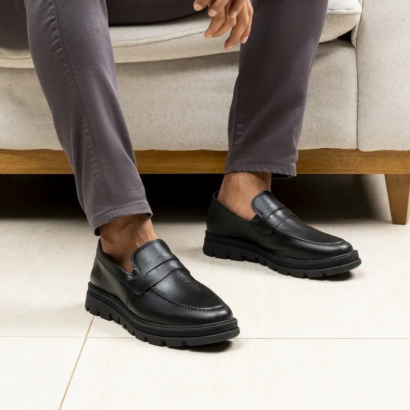 Sapato Social Masculino Form's Plataforma Oxford Black