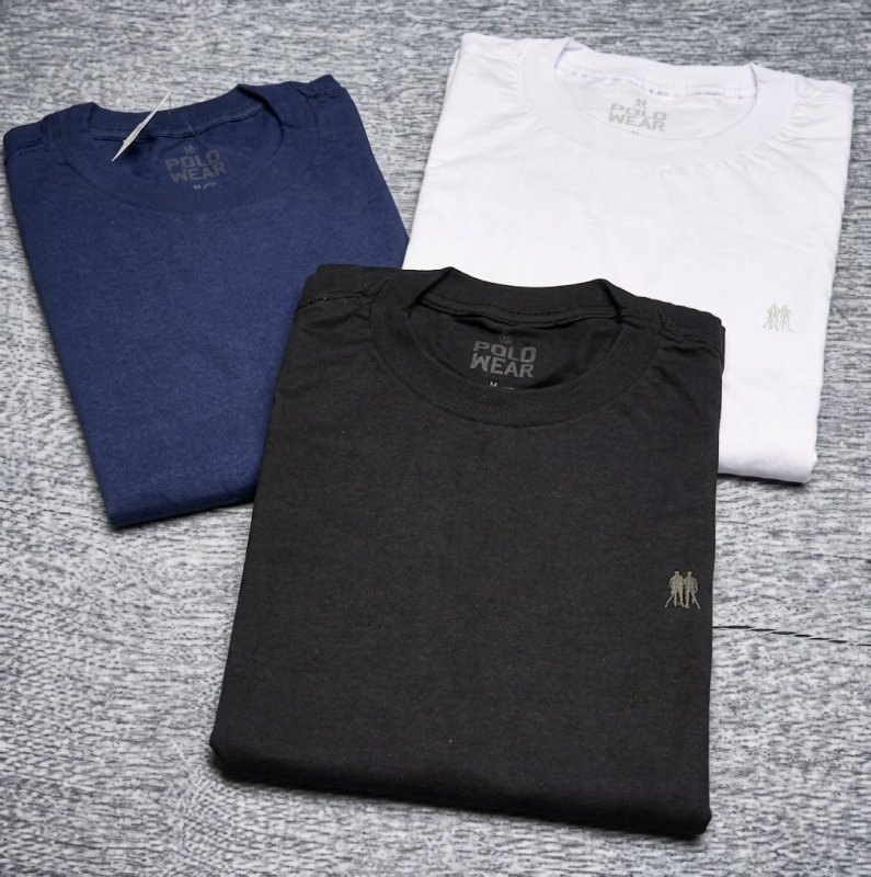 Kit 3 Camisetas Masculinas Premium Polo Wear Sortido