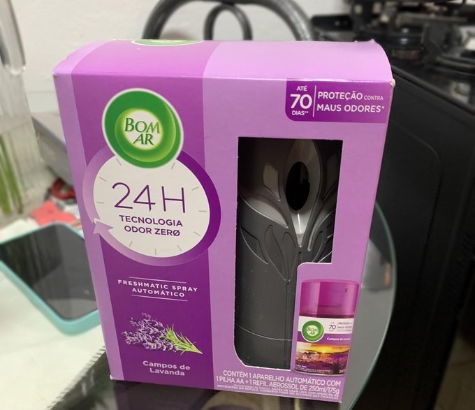 Aromatizador de Ambiente Bom Ar Automático Campos de Lavanda + Refil 250ml + Frete Grátis
