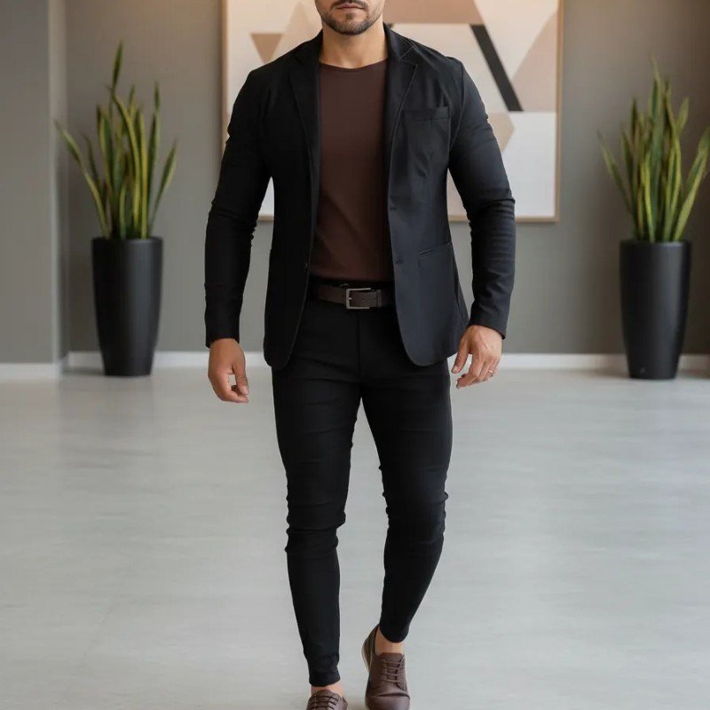 Conjunto Masculino Slim Blazer Calça Corte Italiano