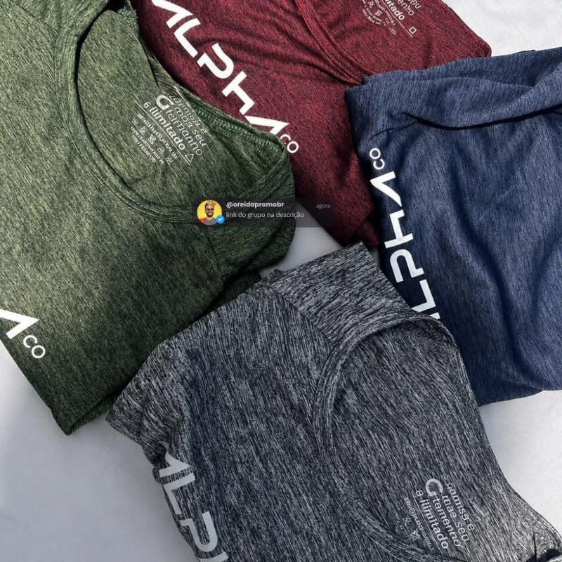 Kit 4 Camisetas Dry Alpha Masculina