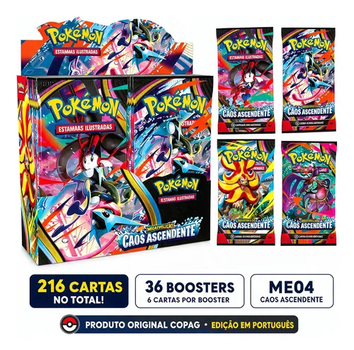 36 pacotes de Pokémon TCG Caos Ascendente