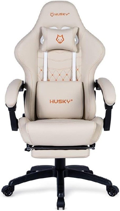 Husky Tempest 700 - Até 145kg, Reclinável 150º, Descanso para Pés - Branca