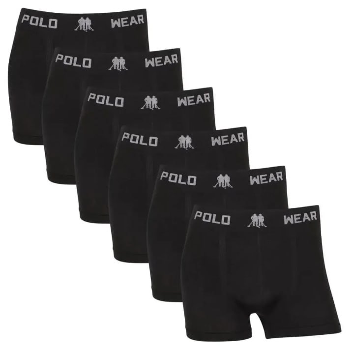 Kit 6 Cuecas Boxer Polo Wear Microfibra Sem Costura Original