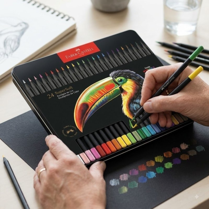 Faber-Castell Lápis De Cor Supersoft com 24 Cores