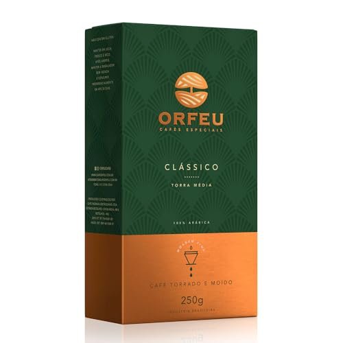 Orfeu Café Clássico Torrado e Moído, 100% Arabica, Torra Média, 250g