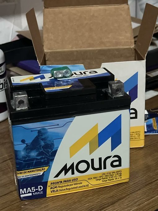 Bateria Moura Titan Fan Biz Bros Fazer 125 150 160 Flex Xre + Frete Grátis