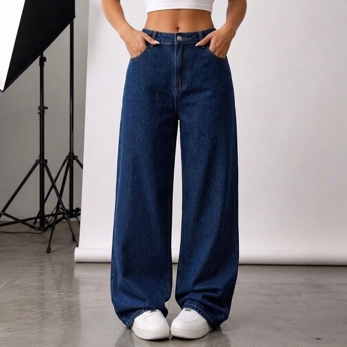 Calça Wide Leg Jeans + Frete Grátis