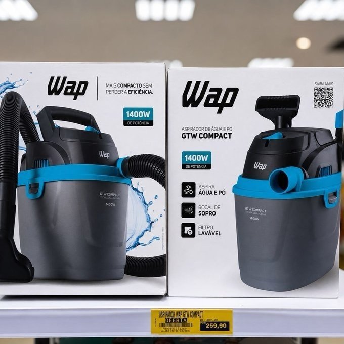 Aspirador De Pó E Líquido Portátil Wap Gtw Compact 1400w 5,5L 127V + Frete Grátis