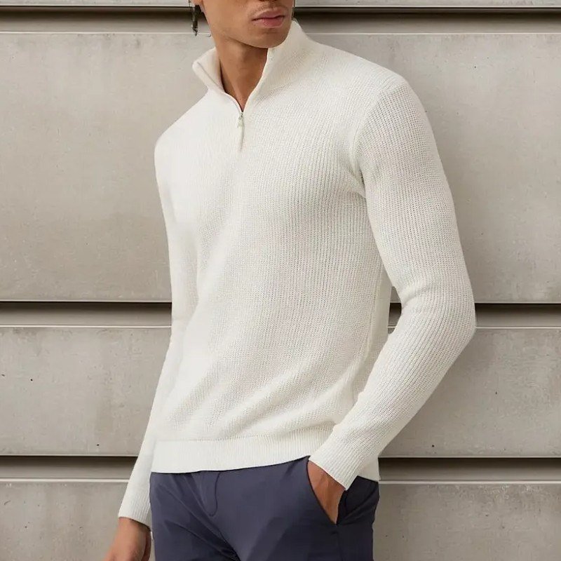 Suéter De Tricot Masculino Gola Zíper Opus