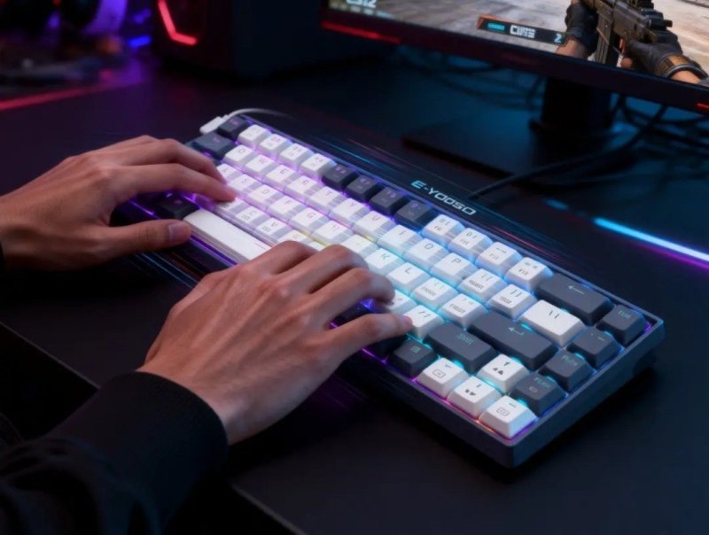 Teclado Mecânico E-yooso Z-686 RGB ABNT2 Switch Red Chave Azul-Vermelha + Frete Grátis