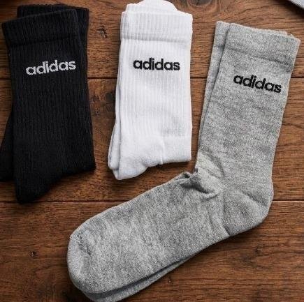 Kit Meia adidas Lin Crew 3 Pares Branca
