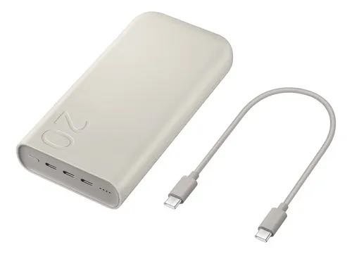 Carregador Power Bank Sem Fio 45W 20000mAh Samsung - Bege
